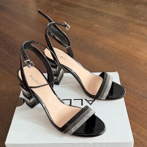 ALDO Black Heels with Sparkling Accents